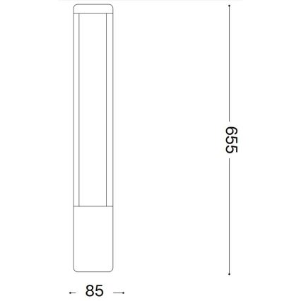 Ideal Lux - LED Venkovní lampa TIFONE LED/8,5W/230V 65,5 cm IP65 antracit