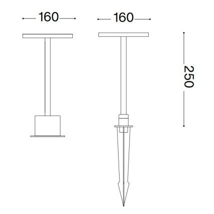 Ideal Lux - LED Venkovní lampa TOFFEE LED/11W/230V CRI 90 IP65 antracit
