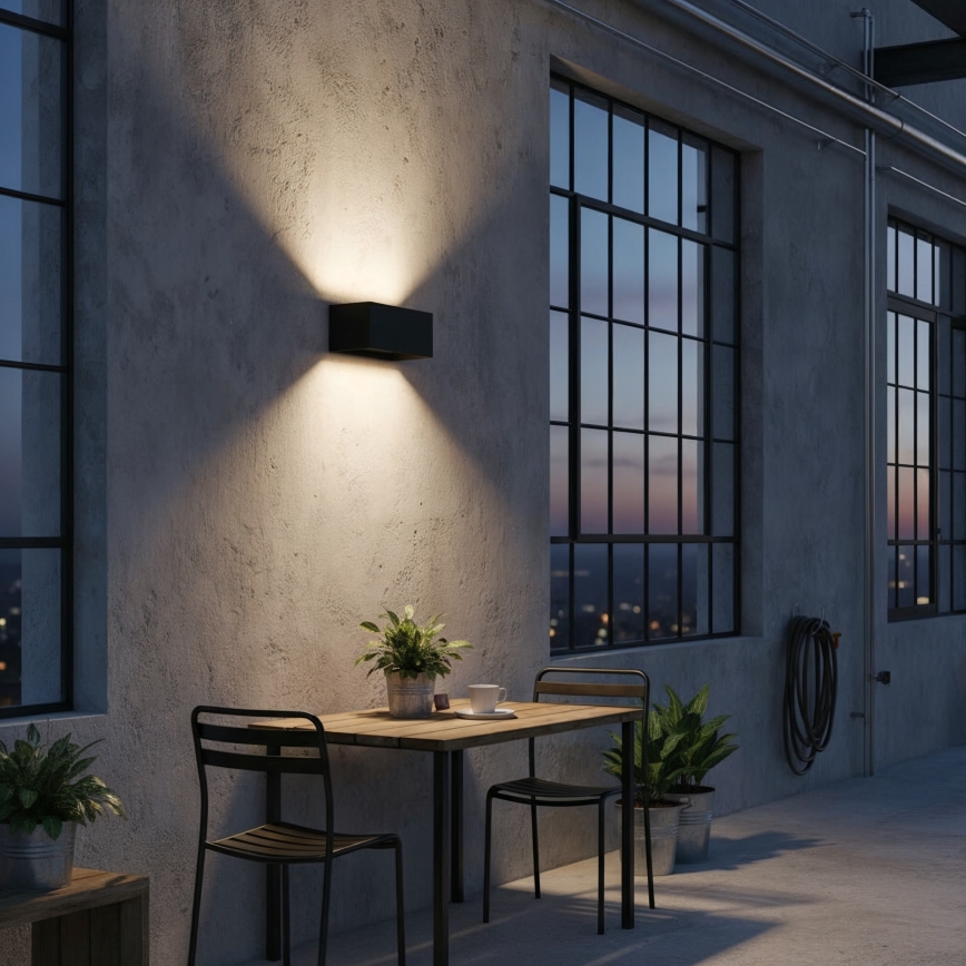 Ideal Lux - LED Venkovní nástěnné svítidlo ATOM LED/25W/230V CRI 90 IP54 černá