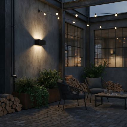 Ideal Lux - LED Venkovní nástěnné svítidlo ATOM LED/25W/230V CRI 90 IP54 černá