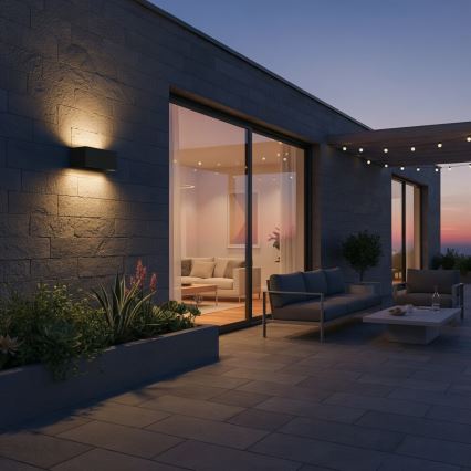 Ideal Lux - LED Venkovní nástěnné svítidlo ATOM LED/25W/230V CRI 90 IP54 černá