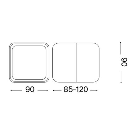 Ideal Lux - LED Venkovní nástěnné svítidlo OMEGA LED/7W/230V CRI 90 IP54 antracit