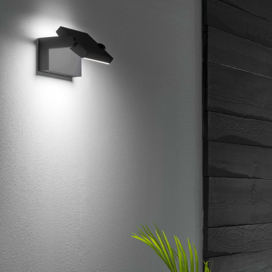 Ideal Lux - LED Venkovní nástěnné svítidlo SWIPE LED/21W/230V CRI 90 IP54 antracit