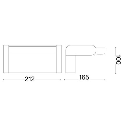 Ideal Lux - LED Venkovní nástěnné svítidlo SWIPE LED/21W/230V CRI 90 IP54 černá