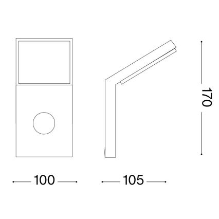 Ideal Lux - LED Venkovní svítidlo se senzorem STYLE LED/9W/230V 4000K CRI 90 IP54 antracit