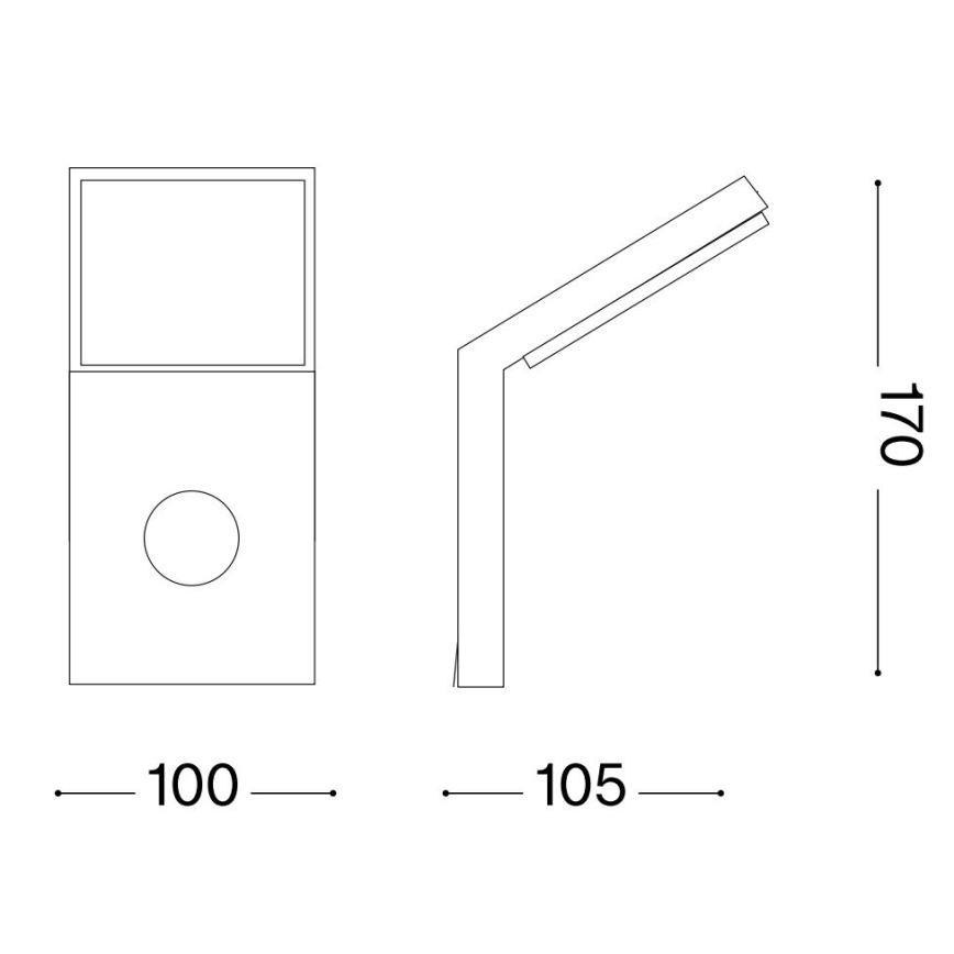 Ideal Lux - LED Venkovní svítidlo se senzorem STYLE LED/9W/230V 4000K CRI 90 IP54 antracit