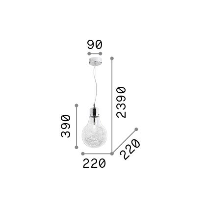 Ideal Lux - Lustr na lanku 1xE27/60W/230V pr. 22 cm