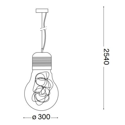 Ideal Lux - Lustr na lanku 1xE27/60W/230V pr. 30 cm