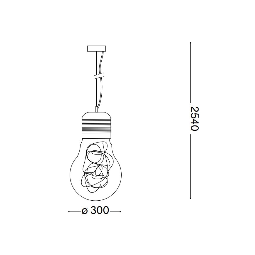 Ideal Lux - Lustr na lanku 1xE27/60W/230V pr. 30 cm