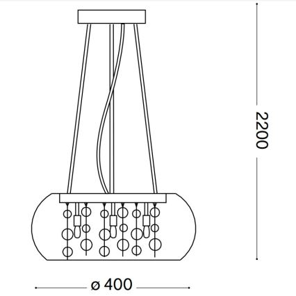 Ideal Lux - Lustr na lanku AUDI 5xG9/40W/230V čirá