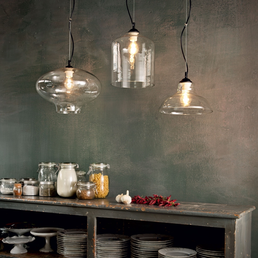 Ideal Lux - Lustr na lanku BISTRO 1xE27/60W/230V pr. 40 cm čirá
