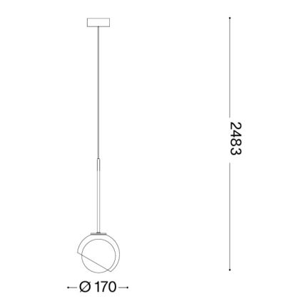 Ideal Lux - Lustr na lanku BLOOM 1xE27/42W/230V pr. 17 cm černá