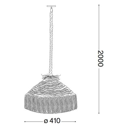 Ideal Lux - Lustr na lanku CANAPA 1xE27/15W/230V pr. 41 cm hnědá