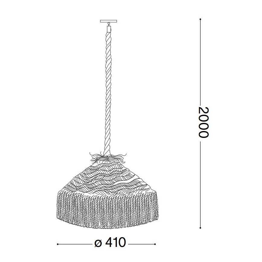 Ideal Lux - Lustr na lanku CANAPA 1xE27/15W/230V pr. 41 cm hnědá