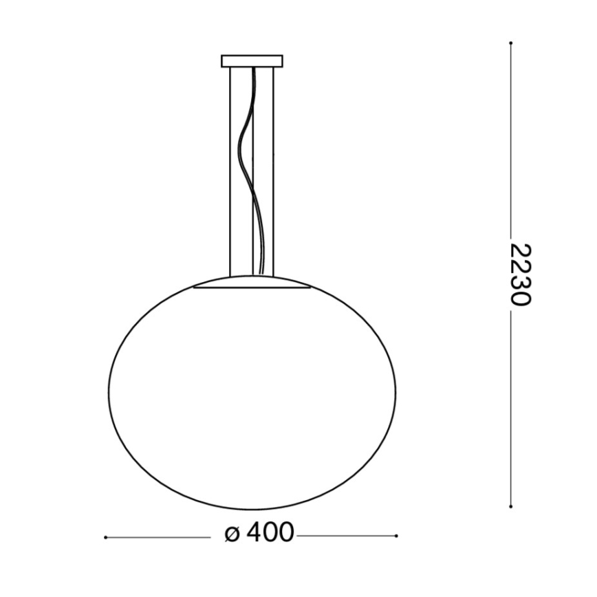 Ideal Lux - Lustr na lanku CANDY 1xE27/42W/230V pr. 40 cm bílá