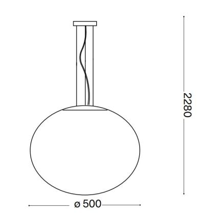 Ideal Lux - Lustr na lanku CANDY 1xE27/42W/230V pr. 50 cm bílá