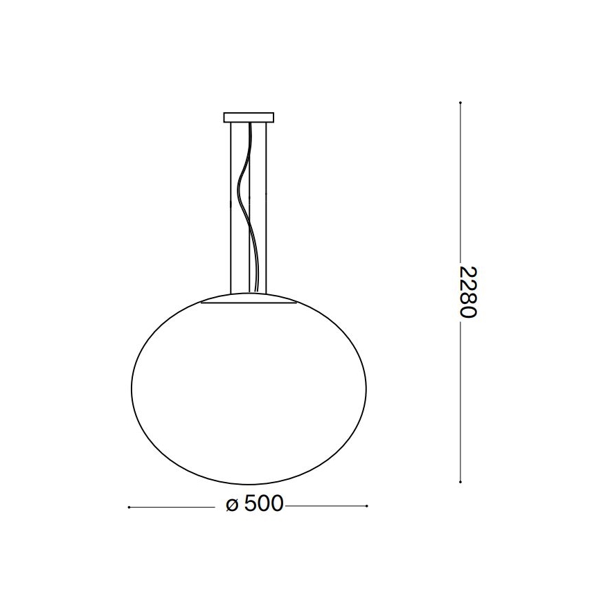 Ideal Lux - Lustr na lanku CANDY 1xE27/42W/230V pr. 50 cm bílá