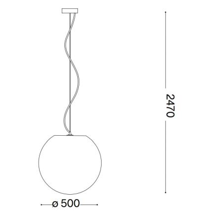 Ideal Lux - Lustr na lanku CARTA 1xE27/25W/230V pr. 50 cm bílá