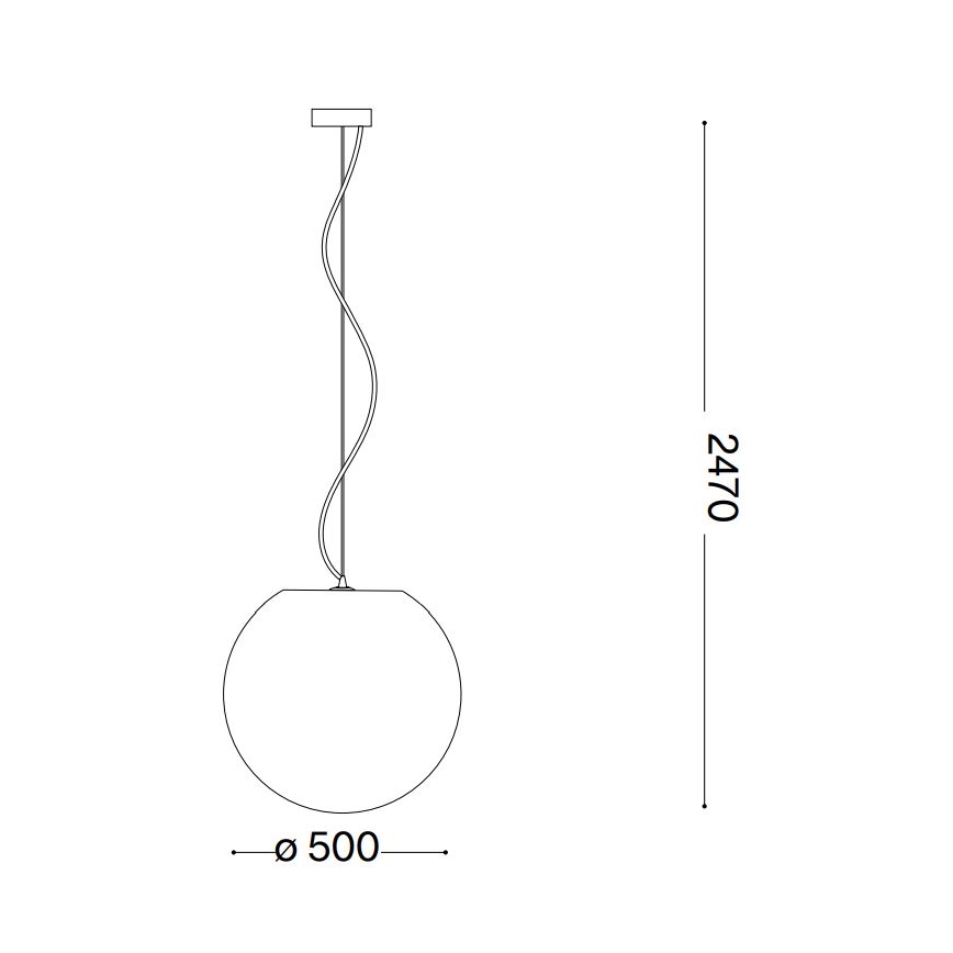Ideal Lux - Lustr na lanku CARTA 1xE27/25W/230V pr. 50 cm bílá