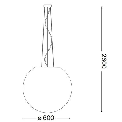 Ideal Lux - Lustr na lanku CARTA 1xE27/60W/230V pr. 60 cm bílá