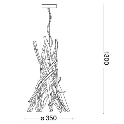 Ideal Lux - Lustr na lanku DRIFTWOOD 1xE27/60W/230V guava