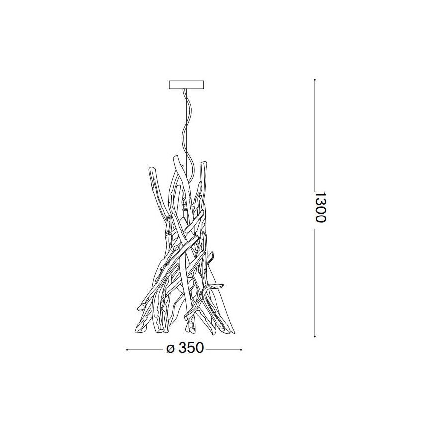 Ideal Lux - Lustr na lanku DRIFTWOOD 1xE27/60W/230V guava