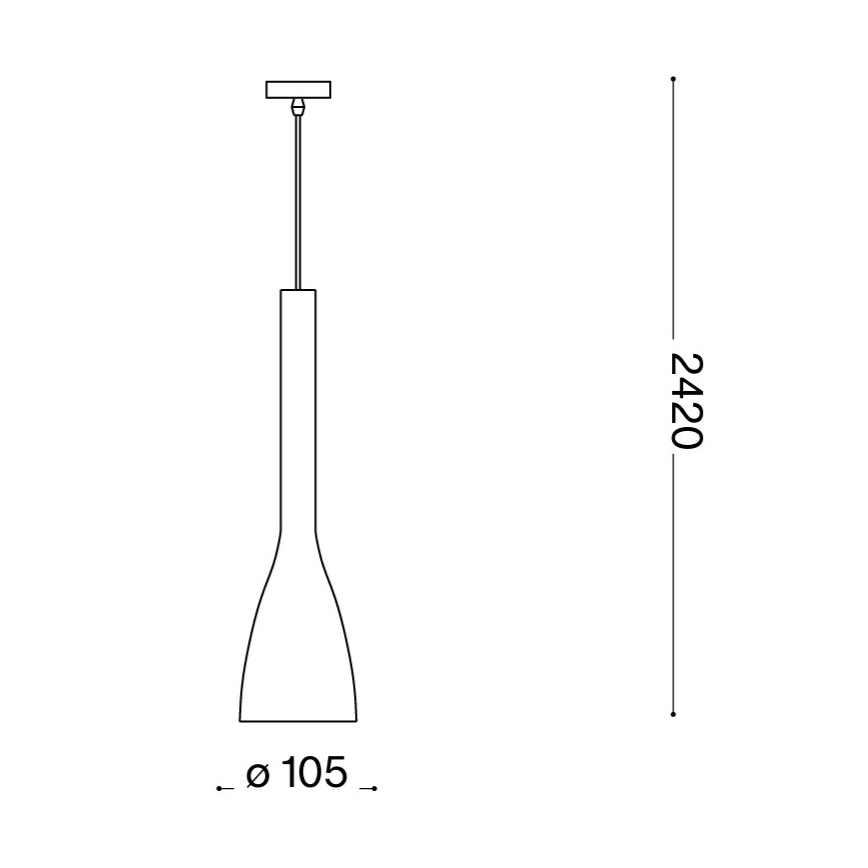 Ideal Lux - Lustr na lanku FLUT 1xE14/40W/230V pr. 10,5 cm černá