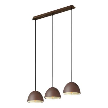 Ideal Lux - Lustr na lanku FOLK 3xE27/60W/230V hnědá