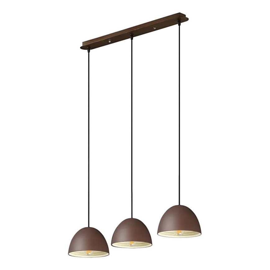 Ideal Lux - Lustr na lanku FOLK 3xE27/60W/230V hnědá