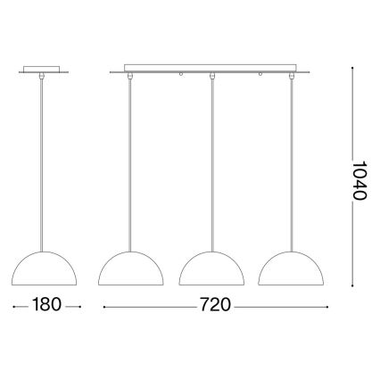 Ideal Lux - Lustr na lanku FOLK 3xE27/60W/230V hnědá