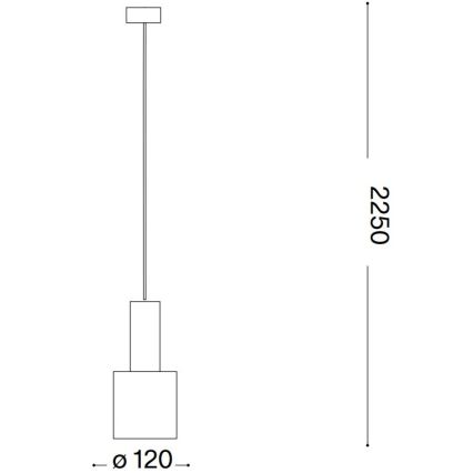Ideal Lux - Lustr na lanku HOLLY 1xE27/60W/230V pr. 12 cm černá