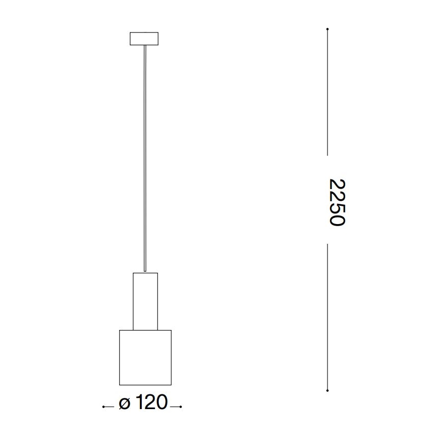Ideal Lux - Lustr na lanku HOLLY 1xE27/60W/230V pr. 12 cm černá
