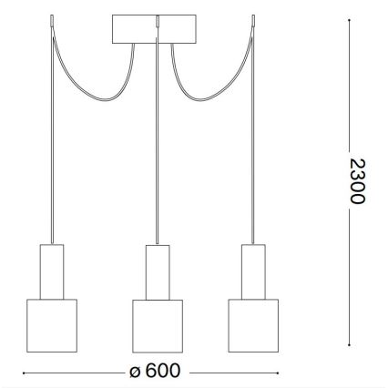 Ideal Lux - Lustr na lanku HOLLY 3xE27/60W/230V pavouk černá