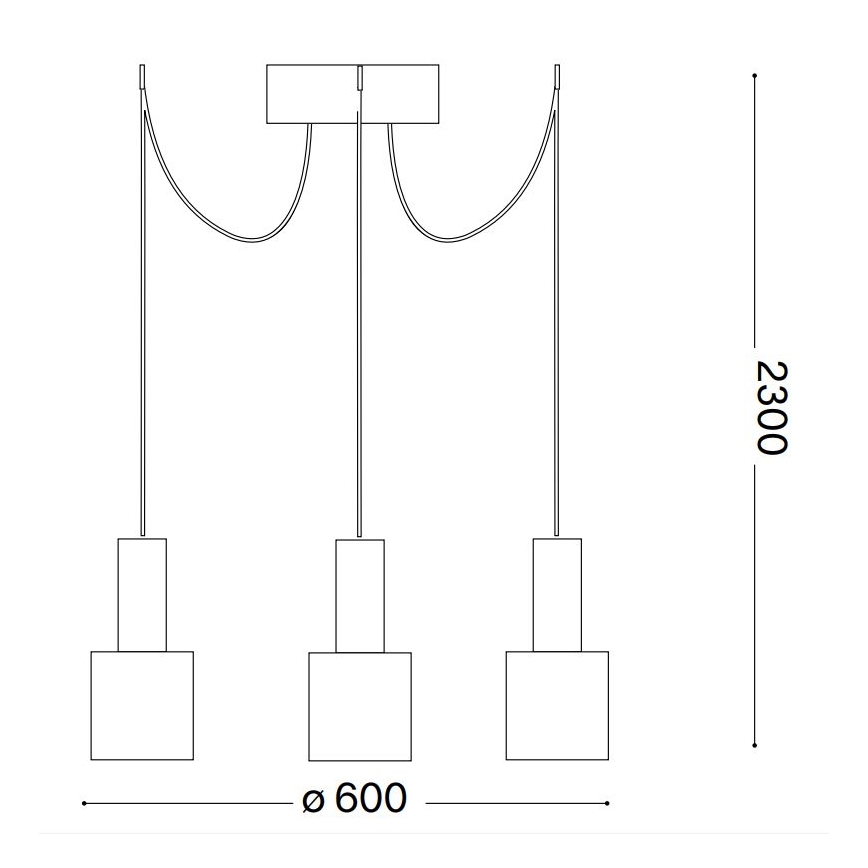 Ideal Lux - Lustr na lanku HOLLY 3xE27/60W/230V pavouk černá
