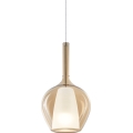 Ideal Lux - Lustr na lanku KALIQUE 1xE27/42W/230V pr. 18 cm kouřová béžová