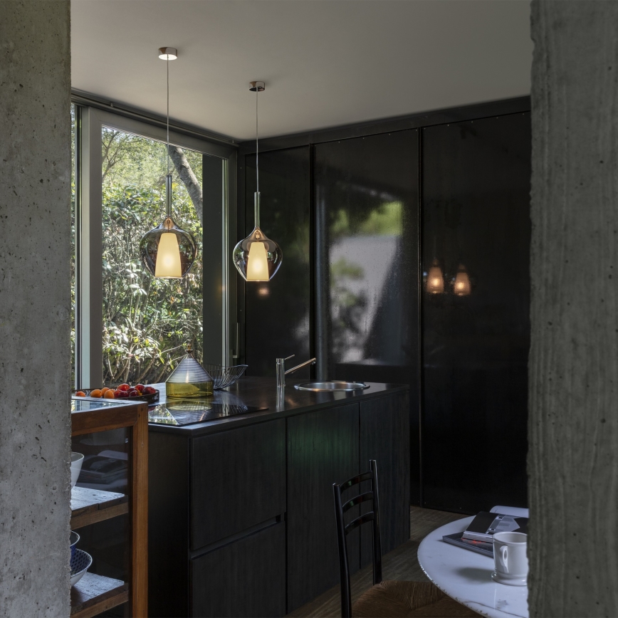 Ideal Lux - Lustr na lanku KALIQUE 1xE27/42W/230V pr. 18 cm kouřová černá