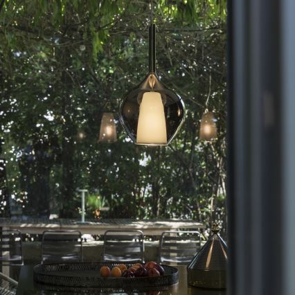 Ideal Lux - Lustr na lanku KALIQUE 1xE27/42W/230V pr. 18 cm kouřová černá