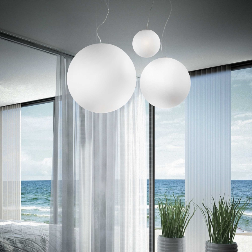 Ideal Lux - Lustr na lanku MAPA 1xE27/42W/230V pr. 30 cm bílá