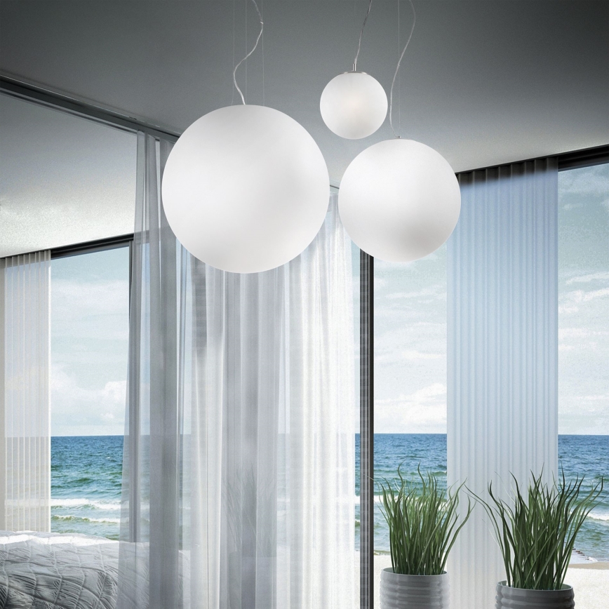 Ideal Lux - Lustr na lanku MAPA 1xE27/42W/230V pr. 40 cm bílá