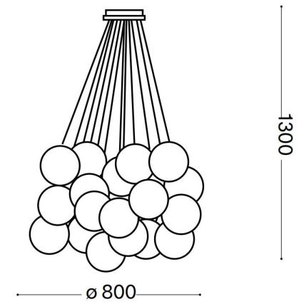 Ideal Lux - Lustr na lanku MAPA PLUS 22xE14/40W/230V