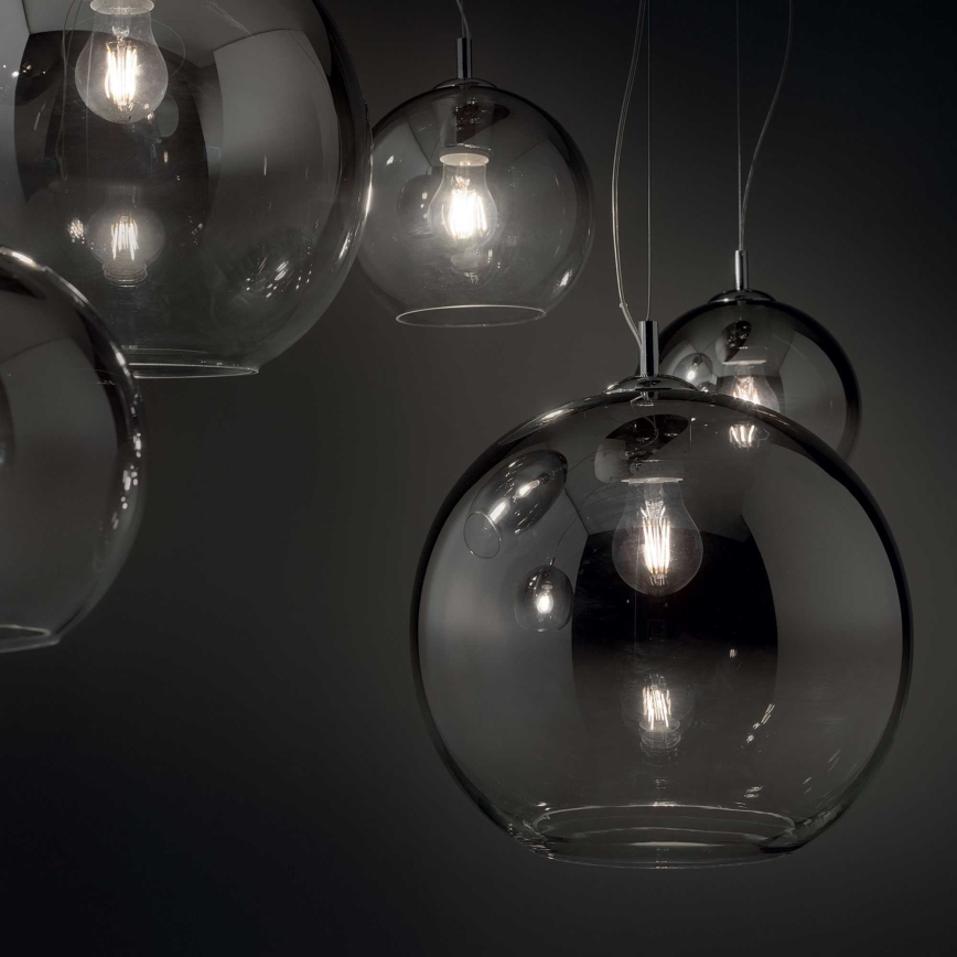 Ideal Lux - Lustr na lanku NEMO PLUS 5xE27/42W/230V lesklý chrom/kouřová šedá