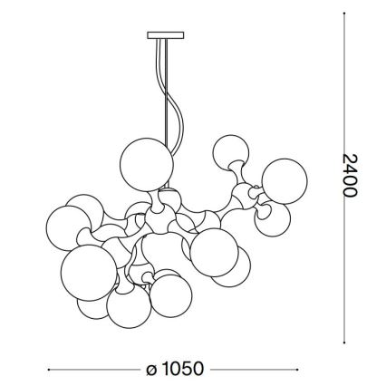 Ideal Lux - Lustr na lanku NODI 15xE14/28W/230V pr. 105 cm lesklý chrom/bílá