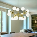 Ideal Lux - Lustr na lanku NODI 15xE14/28W/230V pr. 105 cm mosaz/bílá
