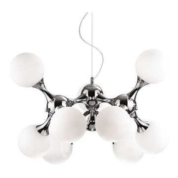 Ideal Lux - Lustr na lanku NODI 9xE14/40W/230V lesklý chrom/bílá