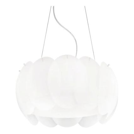Ideal Lux - Lustr na lanku OVALINO 5xE27/60W/230V pr. 44 cm bílá