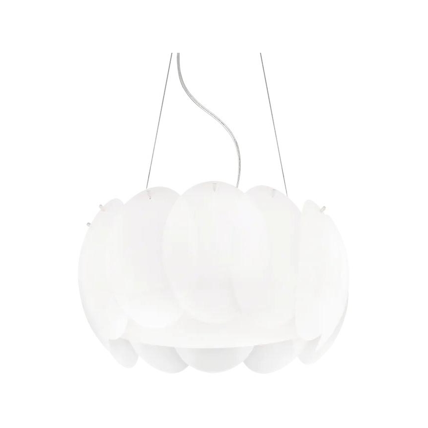 Ideal Lux - Lustr na lanku OVALINO 5xE27/60W/230V pr. 44 cm bílá