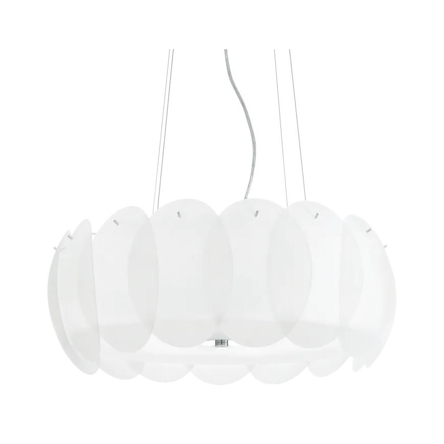Ideal Lux - Lustr na lanku OVALINO 8xE27/60W/230V pr. 55 cm bílá