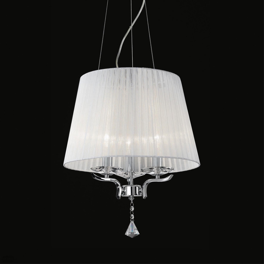 Ideal Lux - Křišťálový lustr na lanku PEGASO 3xE14/28W/230V pr. 40 cm lesklý chrom