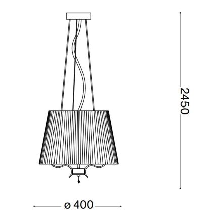 Ideal Lux - Křišťálový lustr na lanku PEGASO 3xE14/28W/230V pr. 40 cm zlatá