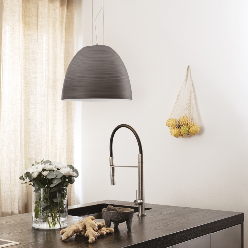 Ideal Lux - Lustr na lanku TOLOMEO 1xE27/100W/230V pr. 40 cm šedá